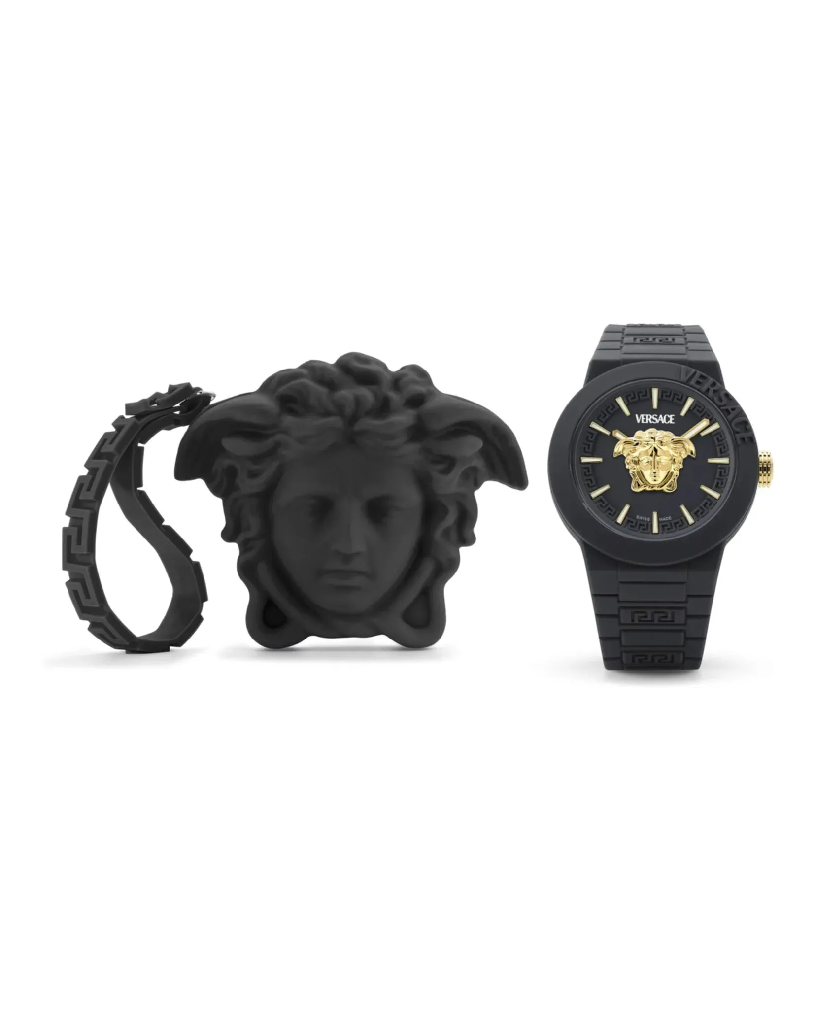Versace Black V-Pop Silicone Watch