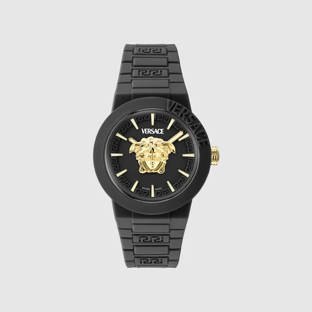 Versace Black V-Pop Silicone Watch