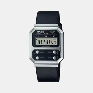 Vintage Unisex Digital Leather Watch D263 - A100WEL-1ADF