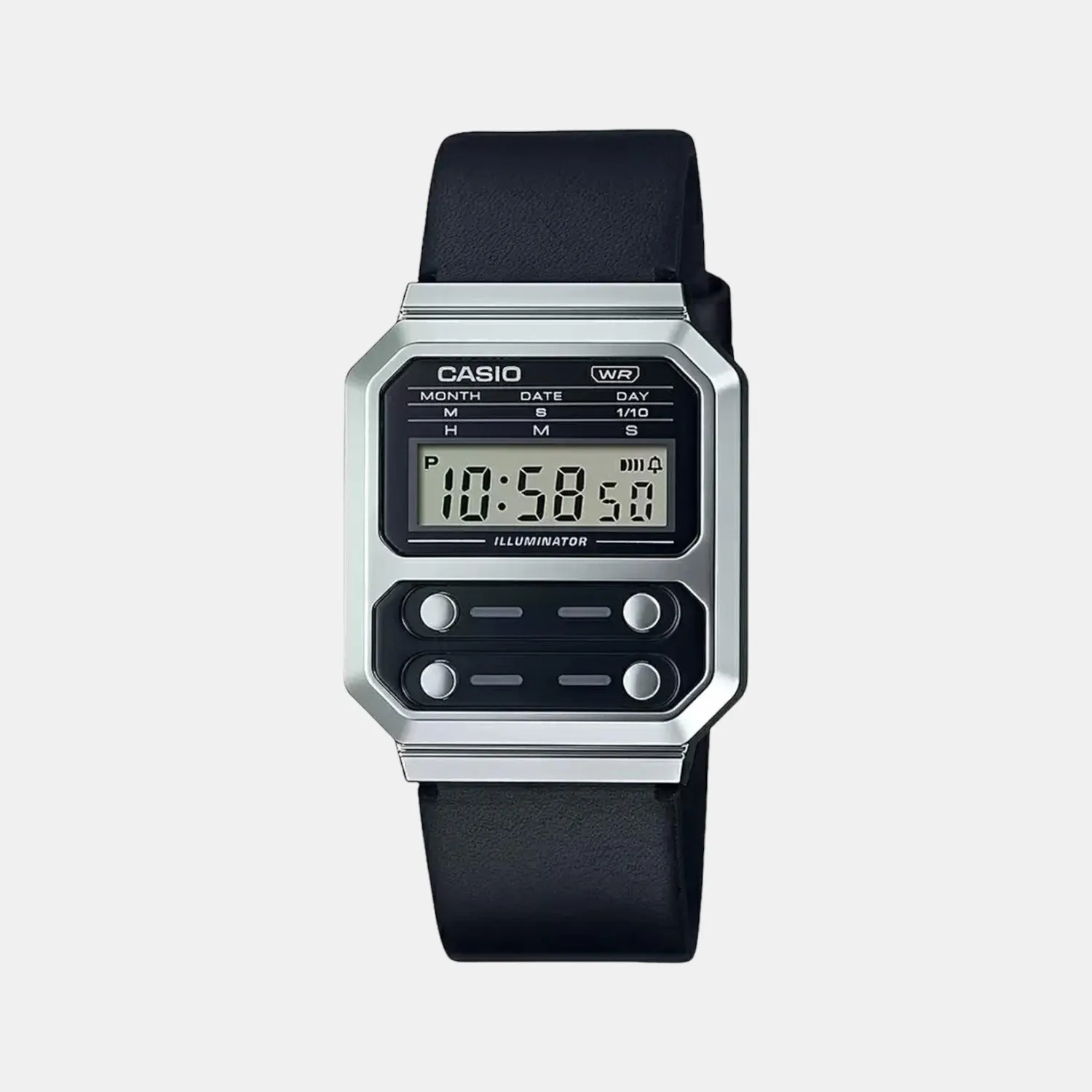 Vintage Unisex Digital Leather Watch D263 - A100WEL-1ADF