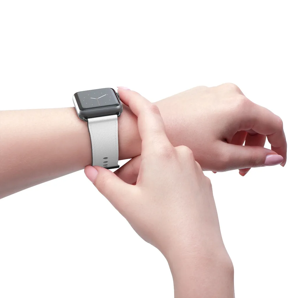 White Solid Color Watch Band, Best 38mm/42mm Watch Band Strap For Apple Watches- Made in USA
