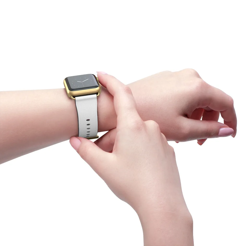 White Solid Color Watch Band, Best 38mm/42mm Watch Band Strap For Apple Watches- Made in USA