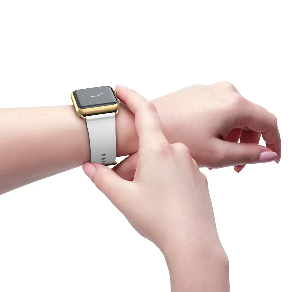 White Solid Color Watch Band, Best 38mm/42mm Watch Band Strap For Apple Watches- Made in USA
