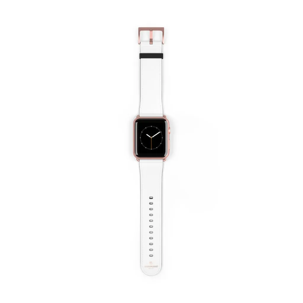 White Solid Color Watch Band, Best 38mm/42mm Watch Band Strap For Apple Watches- Made in USA