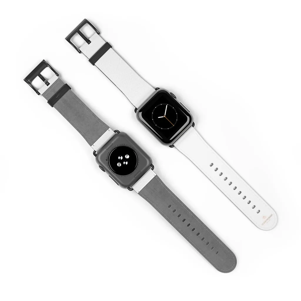 White Solid Color Watch Band, Best 38mm/42mm Watch Band Strap For Apple Watches- Made in USA