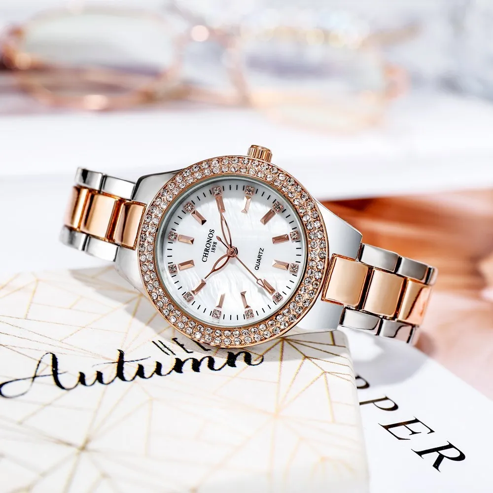 Women's Diamond Studded Quartz Watch