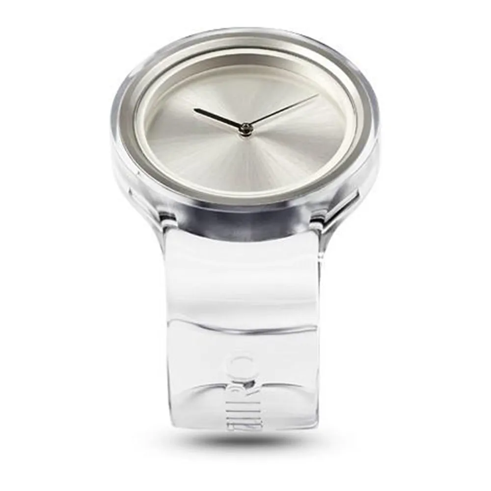 Ziiiro Unisex Ion Transparent Plastic Watch - Clear Rubber Strap - Silver Dial - Z0007WTT