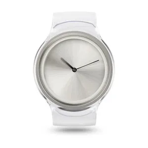 Ziiiro Unisex Ion Transparent Plastic Watch - Clear Rubber Strap - Silver Dial - Z0007WTT
