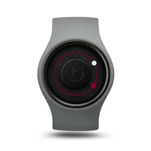 Ziiiro Unisex Orbit Plastic Watch - Gray Rubber Strap - Black Dial - Z0003WGYM
